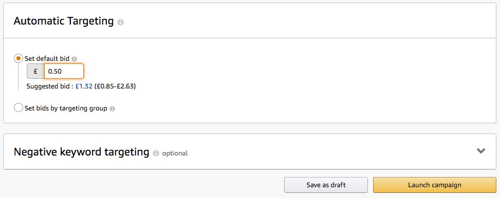 Amazon Ad Campaign suggested bid