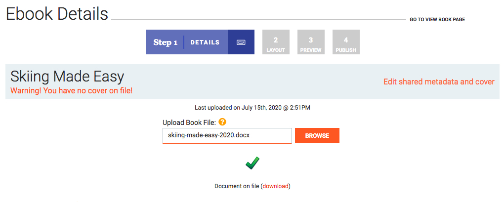 Draft2Digital Upload Book File