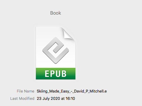 iTunes Producer Files tab, ePub file uploaded