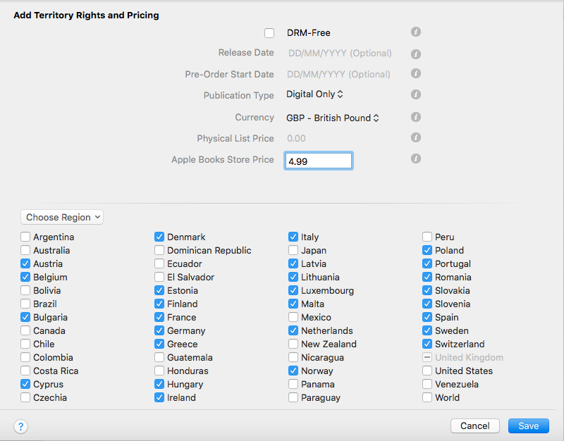 iTunes Producer Price Fields