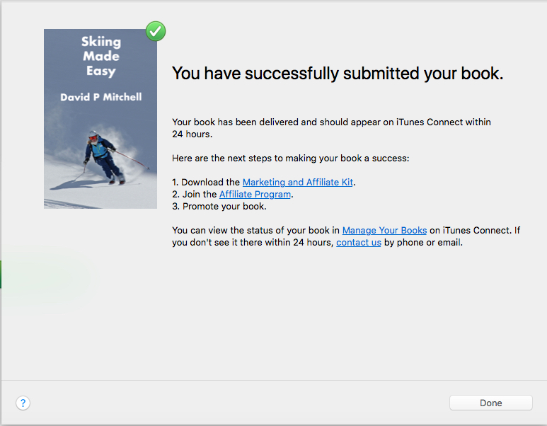 iTunes Producer successful submission screen